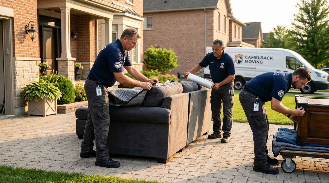 Large estate moving crew wrapping furniture in Ray City, GA